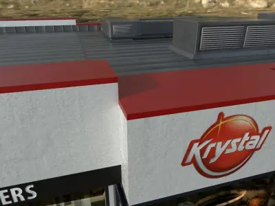 Krystal Hamburger Restaurant Low-Poly PBR Model Low-poly 3D model