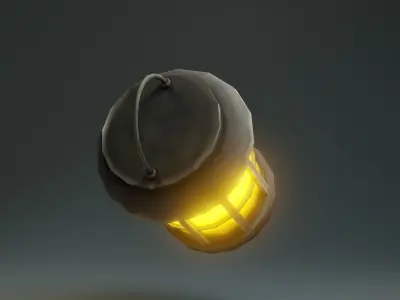 Hand-painted stylized Lantern Free low-poly 3D model