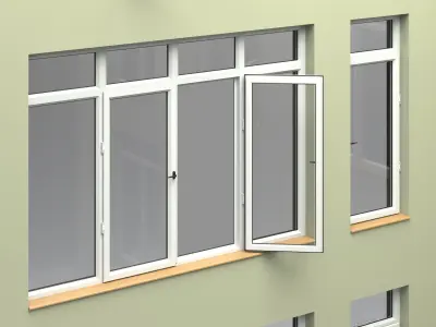 UPVC windows with frame collection 3D model