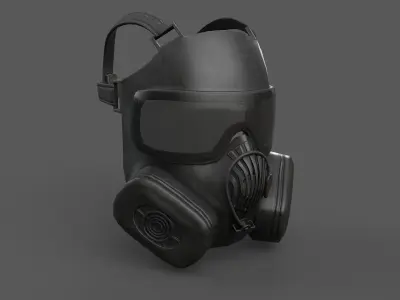 Helmet gas mask  Low-poly 3D model