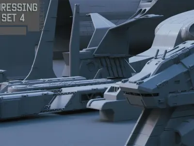 Scifi dressing kitbash set 4 3D model