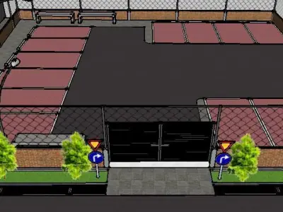 hospital parking area 3D print model