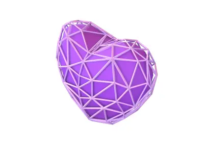 Stylish Heart V4 019 Low-poly 3D model