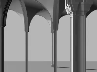 Fantasy column with vault 3D model