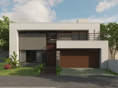 Modern House I Daytime 3D Scene 3D model