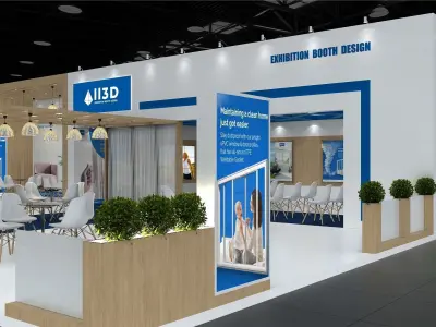 Exhibition Stand Stall Three Side Open 16X10 3D model