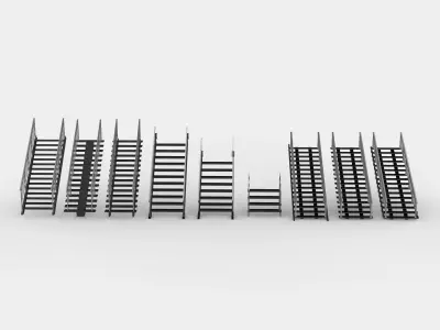 Metal Staircase set 3D model