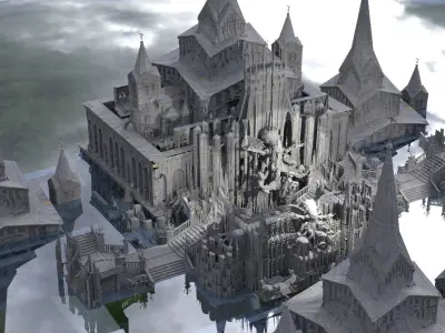 Deep alien Cult Temples 1 kit bash 3D model