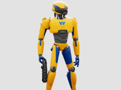 POLICE OFFICER ANDROID  RIGGED 3D model