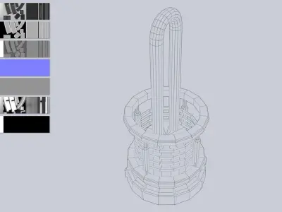 Sci fi lamp Low-poly 3D model buy