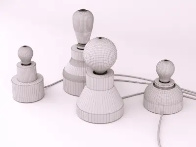 Table lamps set 2 3D model