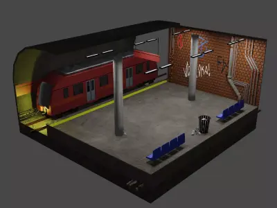 Subway isometric station 3D model