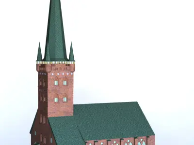 Church with roof 3D model
