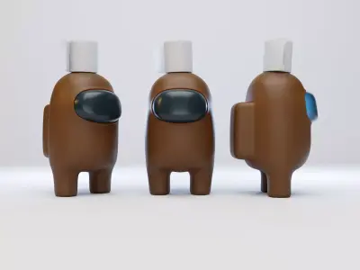 Among Us Toilet Paper Hat Character  3D model