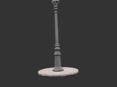 Victorian Street Lamp Low-poly 3D model