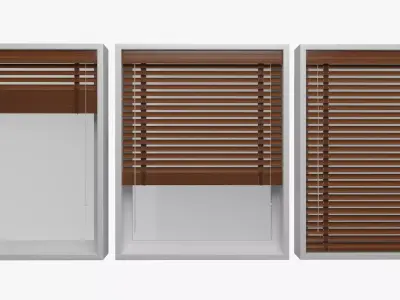 Wood blinds window Low-poly 3D model