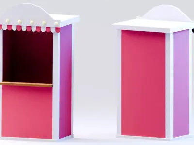 Amusement Park - Booth Low-poly 3D model