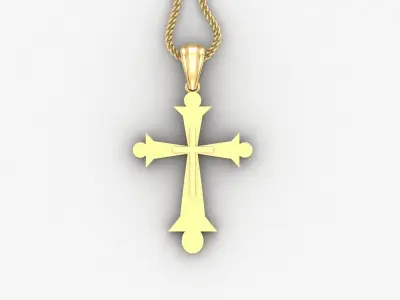 Light Gold 18K Cross Pendant 2CP053 3D print model