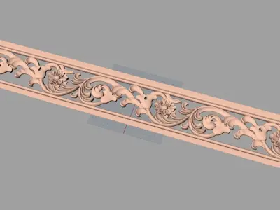 Door flower 3D relief STL Model for CNC woodworking carving E315 3D model