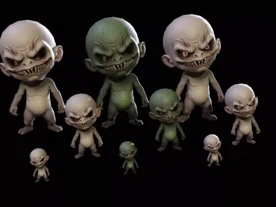 ChibiManiac3Pack1 Low-poly 3D model