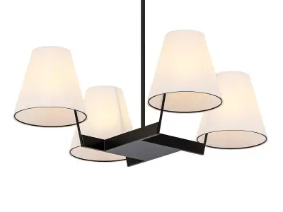 CORNICHE 4 four light chandelier with shades 3D model
