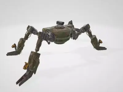 Spider robot Low-poly 3D model