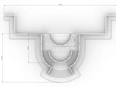 Entrance stairs and balcony 3D print model