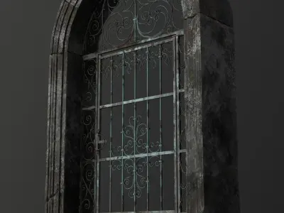 Old Forged gate  Low-poly 3D model