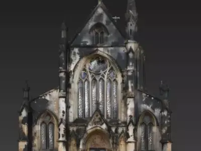 Weathered Gothic Cathedral 3D Model Low-poly 3D model