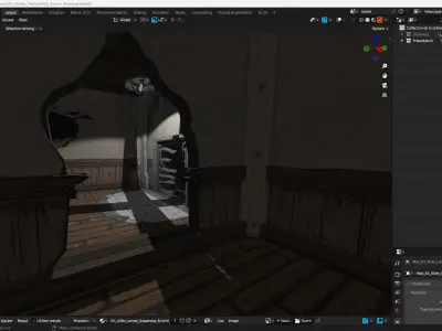 Hand Painted Old Building KitBash Low-poly 3D model