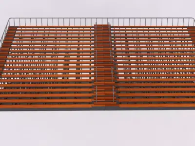 Bleacher With Canopy Shade 3D model