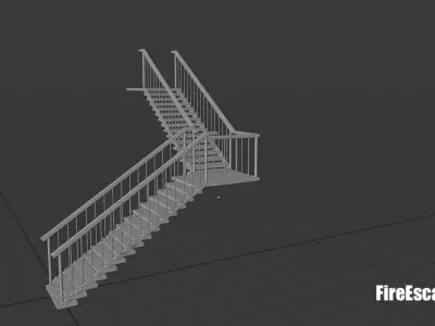 FireEscape Metal Stairway Buildings  Low-poly 3D model