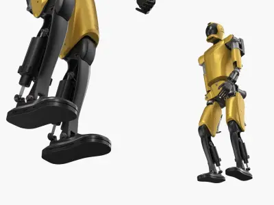  Humanoid Robot Kepler Walking Pose Yellow 