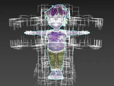 Cartoon Boy Character - Stylized Style Alien Cyberpunk Fantasy 3D model