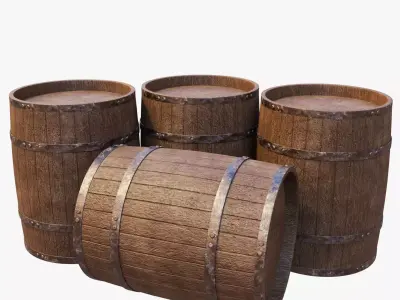 Stack of Barrels 3D model