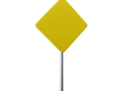  3d  merges with the right lane cartoon icon 3D model