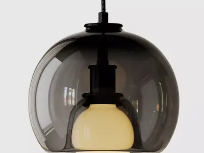 Handblown Glass Orb Pendant Light 3D model