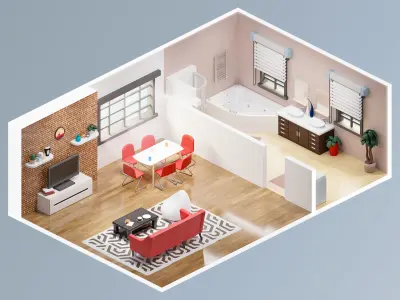 Room 38 Low-poly 3D model