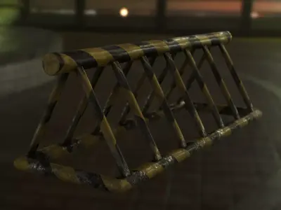 Barrier barricade Low-poly 3D model