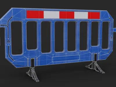 Traffic Fence 3D model Pack Low-poly 3D model