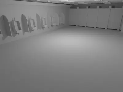 Restroom Interior No Material 3D model