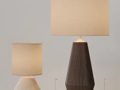 Westelm Roar Rabbit Ripple Ceramic Table Lamp 3D model