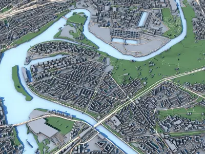 Part of Moscow City Russia 2 3D model
