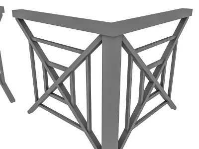 3D black Railing Modular Low-poly 3D model