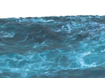 Ocean waves in Low-poly 3D model