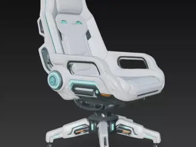 Futuristic Sci-fi chair Low-poly 3D model buy