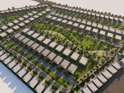 Affordable housing community project 3d model 3D model