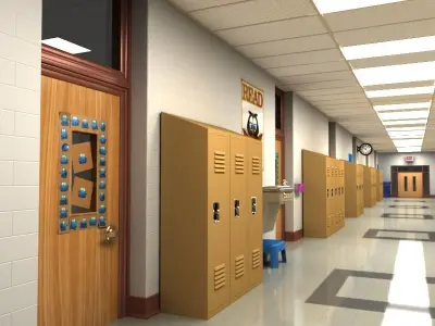 School Hallway 3D model