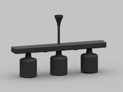 3 bar chandelier 3D print model