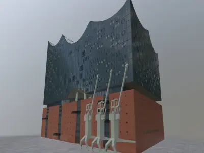 Hamburg Elbphilarmonie Low-poly 3D model